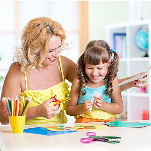 image for KUUQA 6 Pcs Kids Safety Scissors Art Craft Scissors Set for Kids and S