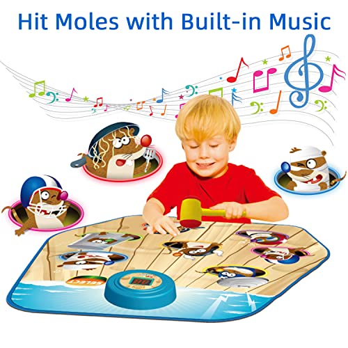 QShark Whack A Mole Game Playmat, Toy Gift for 3+ Ages Toddlers Boys