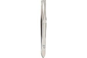 e.l.f. Slant Tweezer, Professional Quality Stainless Steel, Provides a Strong Grip, Removes Hairs Accurately, Shapes, Defines, Easy To Use, Ergonomically-Designed