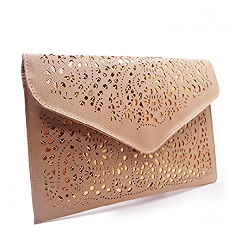 Mily hollow out flower envelop clutch chain tote should…