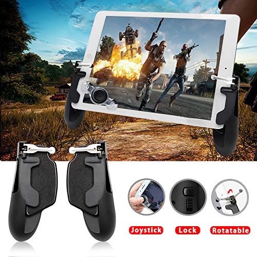 Takyu PUBG Mobile Controller for Ipad, Mobile Game Controller with Game Joystick, Upgraded Version W9 180° Rotatable Triggers Gamepad for 4.5-12.9 inch Tablet & Android iOS Phone