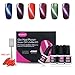 CLAVUZ Magnetic Gel Nail Polish Set 6pcs Soak Off UV LED Lacquer Manicure Nail Art Gift Kits+Free Magnet Sticks