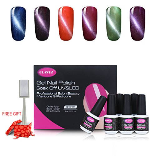 CLAVUZ Magnetic Gel Nail Polish Set 6pcs Soak Off UV LED Lacquer Manicure Nail Art Gift Kits+Free Magnet Sticks CLAVUZ Magnetic Gel Nail Polish Set 6pcs Soak Off UV LED Lacquer Manicure Nail Art Gift Kits+Free Magnet Sticks