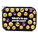 Black Emoji Large Capacity Girls Boys Cute Colored Pen Organizer Cosmetic Bag School Pencil Case Box with Compartments