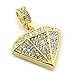 L & L Nation Mens Gold Tone Small D-shape Cz Pendant Hip-hop 30