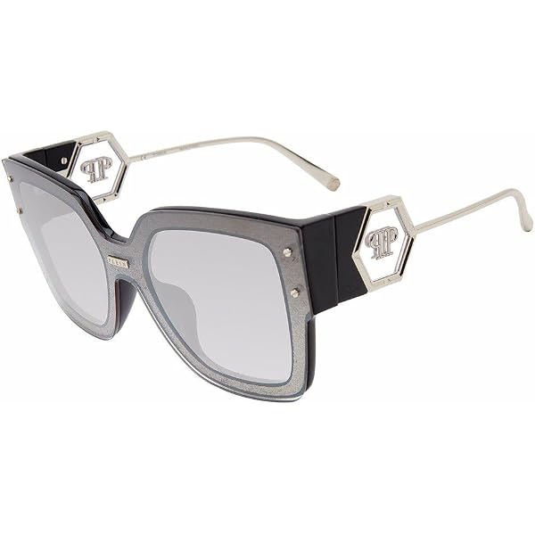 Amazon.com: Philipp Plein Sunglasses SPP 065 S 0700 Shiny  display picture 1