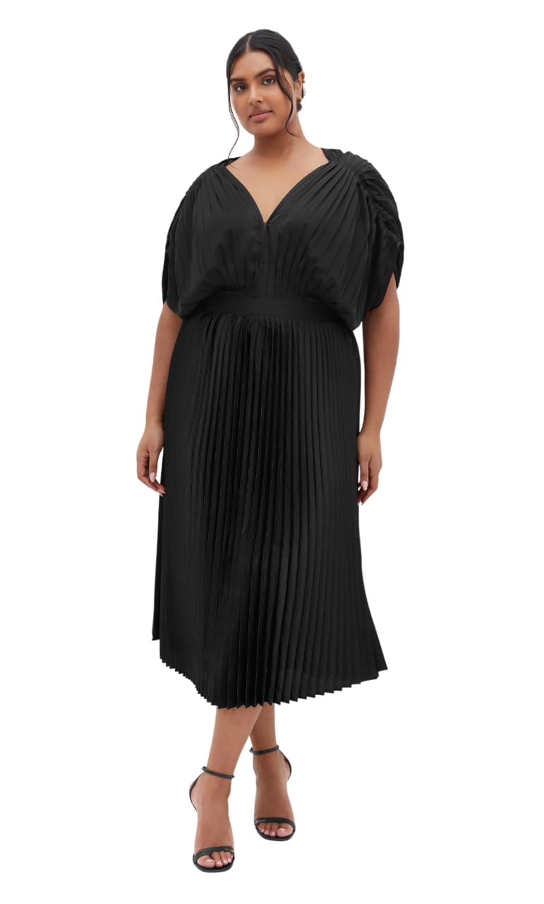 Photo 1 of City Chic Women's Plus Size Dress-Henley Midi, Black, 20