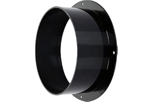 ALLVENT Duct Connector Flange 6"(5.75 Inch) Black Plastic Straight Dryer Vent Wall Plate Wall Trim Pipe Collar for Heating Cooling Ventilation System(150mm)