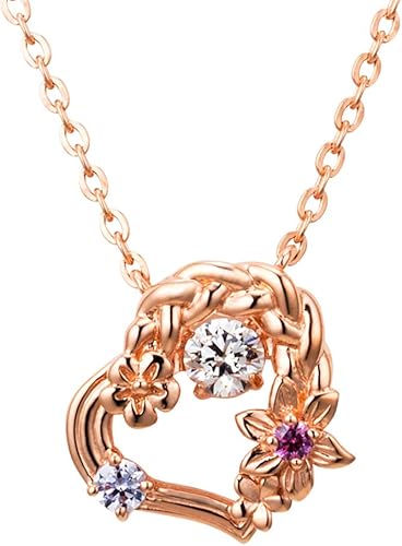 Amazon ホワイトクローバー 塔の上のラプンツェル ラプンツェル ダンシングストーン ネックレス ディズニー プリンセス Disney シルバー925 キュービックジルコニア ハート 花 ペンダント ピンクゴールド Diss010pg ネックレス 通販