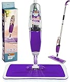 Vorfreude – Floor Mop with Integrated Spray and – Included Refillable 700Ml Capacity Bottle and Reusable Microfibre Pad