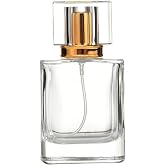 Enslz 50ml 1.7 OZ Refillable Glass Perfume Bottles Empty Travel Perfume Atomizer Perfume Spray Bottle with Funnels (Gold)