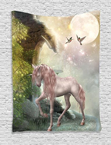 Hummingbirds Wall Hanging By Ambesonne, Last Unicorn