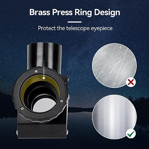 Svbony SV223 Diagonal Mirror, 90° Diagonal Adapter 1.25" Carbon Fiber Material Star Diagonal with Clicklock Locking Mechanism for Planet Observations