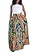 Lewego Womens African Floral Maxi Dress High Waist A Line Long Skirts with Pockets , Blue , Medium