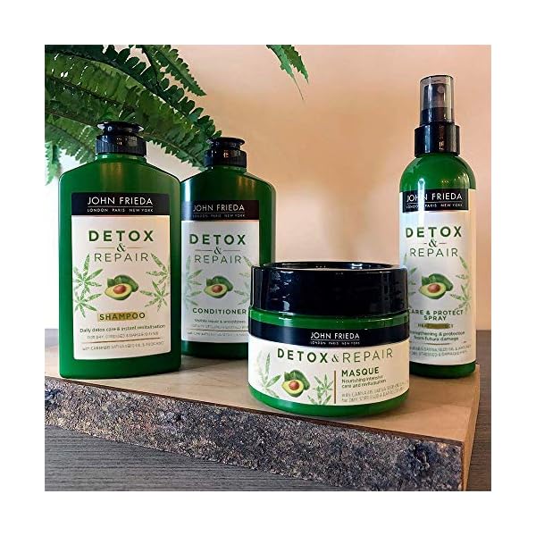 John Frieda Detox & Repair Conditioner for Dry, Stressed & Damaged Hair with Avocado Oil and Green Tea, 250 ml