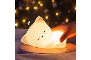 Mubarek Night Light for Kids,16Colors Cat Night Light for Kids Cute Lamp,Dimmable Toddler NightLight for Girls,Soft Silicone Nightlight for Baby Room, Rechargeable Cute Lamp Big Size