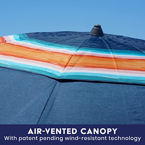 SunVilla Beach RustFree Beach Shade Umbrella WindResistant Umbrella with Integrated HandCrank