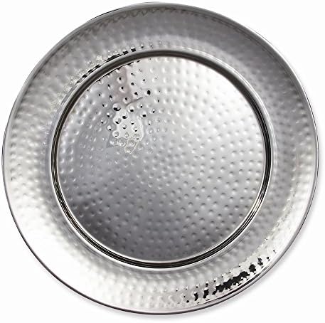 Stainless Steel 14 Hammered Round Tray