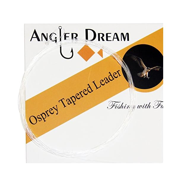 AnglerDream-Fly-Fishing-Tapered-Leader-Line-with-Loop-9FT-2X-6X-5-Pack-Clear
