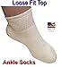 AHG Diabetic White Ankle Socks Cotton Blend 6 Pair Women's Men's Sizes 9-11
