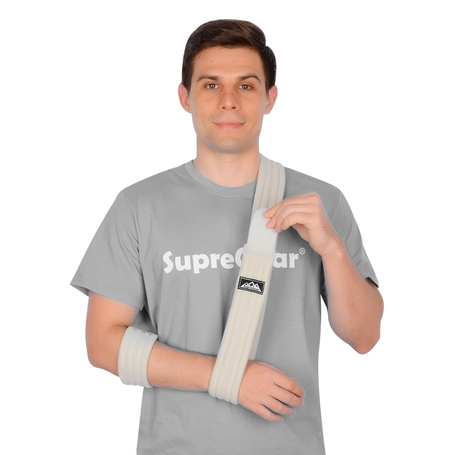supregear Arm Sling, Adjustable Arm Support Strap, Lightweight Shoulder Immobilizer for Injured Elbow, Broken Collarbone, Torn Rotator Cuff, Dislocation or AC Separation, Left Right, Men Women