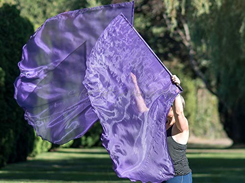 PURPLE Shimmer Angel Wing Catch the Fire Worship Flags (single layer pair)