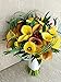 Luyue 20 Pcs Fake Yellow Calla Lily Artificial Flowers Bridal Wedding Bouquet Latex Real Touch Flower Home Kitchen Office Decor