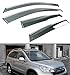 Clip-on Smoke Tinted Window Visor Vent W/Chrome Trim Compatible with 2007-2011 Honda CRV CR-V