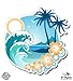 Tropical Ocean Beach Waves Palm Tree Vacation - 3