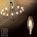 Lucero LED Filament Healthy Edison Light Bulb 6W - 60W Equivalent C35 Candle E12 Candelabra Base - Dimmable Warm White 2700K Color UL Listed
