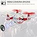 TechRC TR001C Mini Bee 6 Axis Gyro 2.4GHz Quadcopter RC Drone copter with 2MP HD Camera Headless 3D Flips & Rolls Mode For beginners kids adults - Red