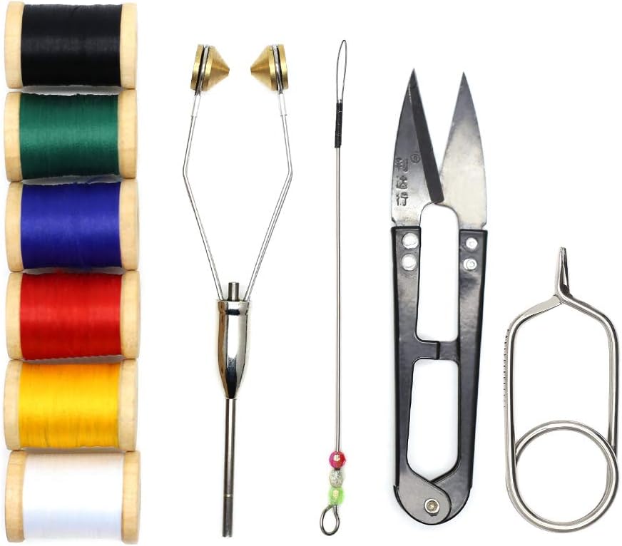YZD Fly Tying Bobbins Tools 10 IN1 Super Smooth Bobbins With Bobbin Threader Fly Tying Tool Thread Fly Fishing Tying Flies Lure Making Accessories (10 IN 1 Fly Tying Tool Kit)