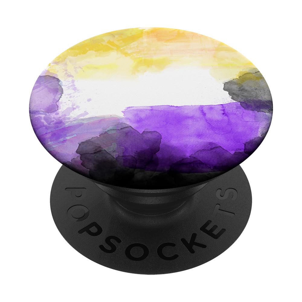 PopSockets Non-Binary Pride Flag Watercolour PopSockets PopGrip: Swappable Grip for Phones & Tablets