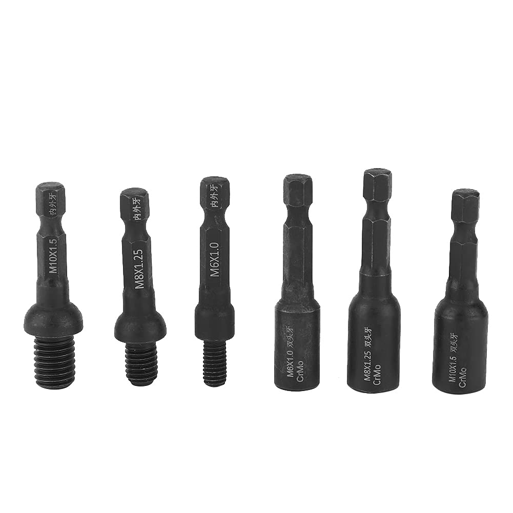 Pack of 6 1/4 Inch Screw Socket Bit Screwdriver Bit In & External Double End Screw Nut for M6 M8 M10 Screw