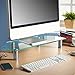VonHaus Glass Corner Monitor Stand - Adjustable Height Screen Riser for PC Monitors, Computers, Laptops & TVs - 24 x 10 inches - Clear