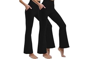 Ipletix Flare Leggings for Women, High Waisted Flare Leggings with Pockets Yoga Pants