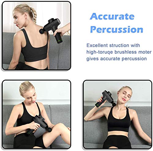 Massage-Gun-Deep-Tissue-Percussion-Muscle-Massager-Handheld-Electric-Body-Massager-Sports-Drill-Portable-Super-Quiet-Brushless-Motor-with-4-Massage-Heads-and-6-Adjustable-Speed