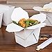 Fit Meal Prep 50 Pack 26 oz 4 x 3 Rectangle Paper Chinese Take Out Food Containers, Plain White Half Quart Chinese Asian To Go Boxes
