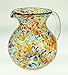 Mexican Glass Margarita or Juice Pitcher, Pebble or Bumby Confetti, Bola or Bowl Shape Design