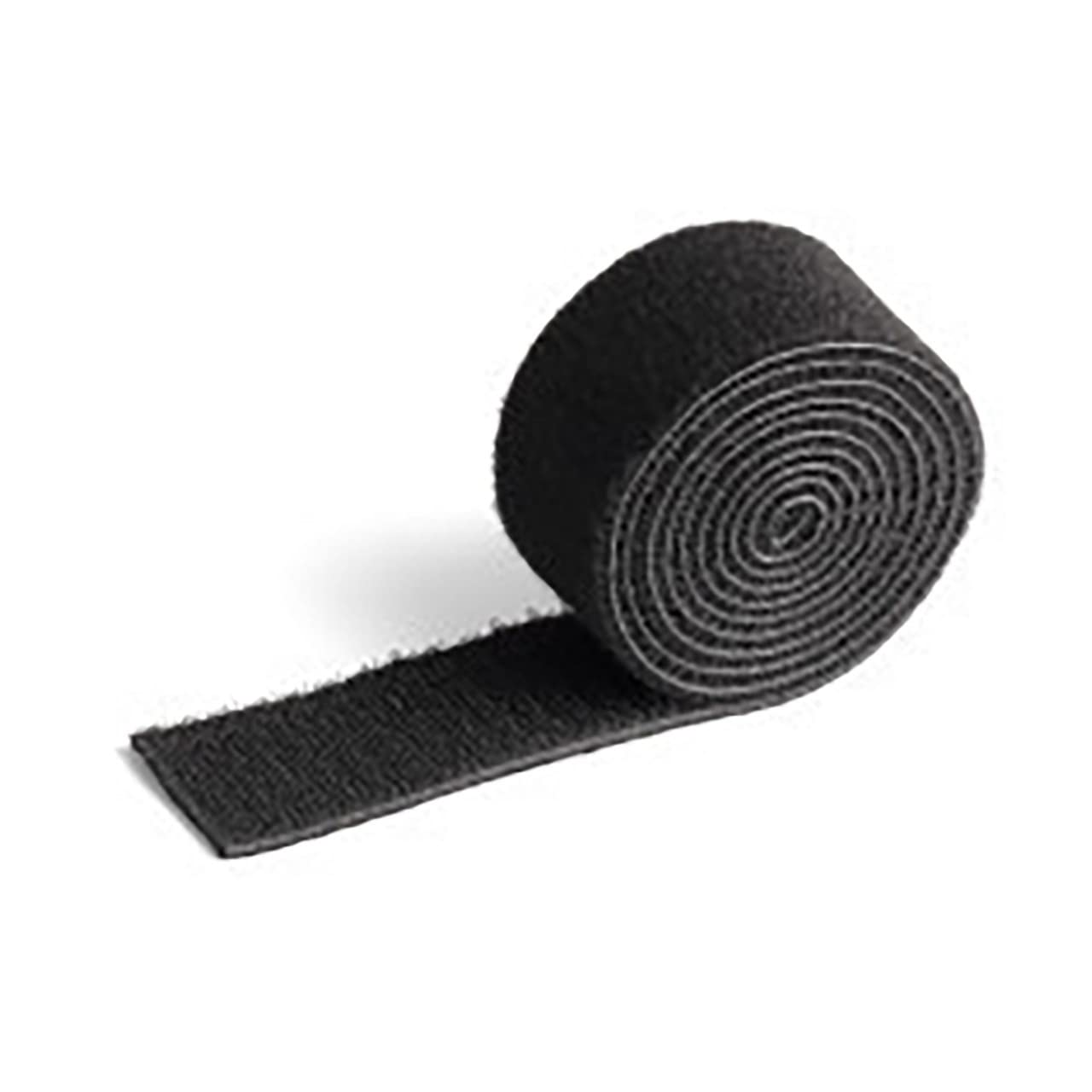 Durable CAVOLINE Cable Management Hook and Loop Cable Tie | Reusable Self-Gripping Tape for Quickly Bundling and Tidying Cables | Can be Easily Cut To RequiRed Size | 1 Metre Roll in Black