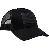 13 STRIPES American Flag Hat – Leather Patch Mesh Back Snapback Hat for Men & Women USA Flag Trucker Hat, Casual Unisex Hat