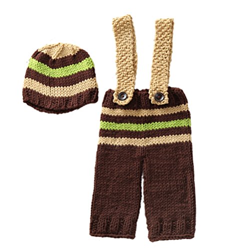 Zhuhaitf Fashion Newborn Photo Prop Baby Boys Knit Hats Outfits Costume 2163