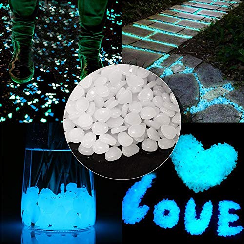 SallyFashion Leuchtsteine, 500g Leuchtende Kieselsteine Leuchtkiesel Dekosteine für Gehwege Aquarium Pflanzen Garten Kinderzimmer Dekoration