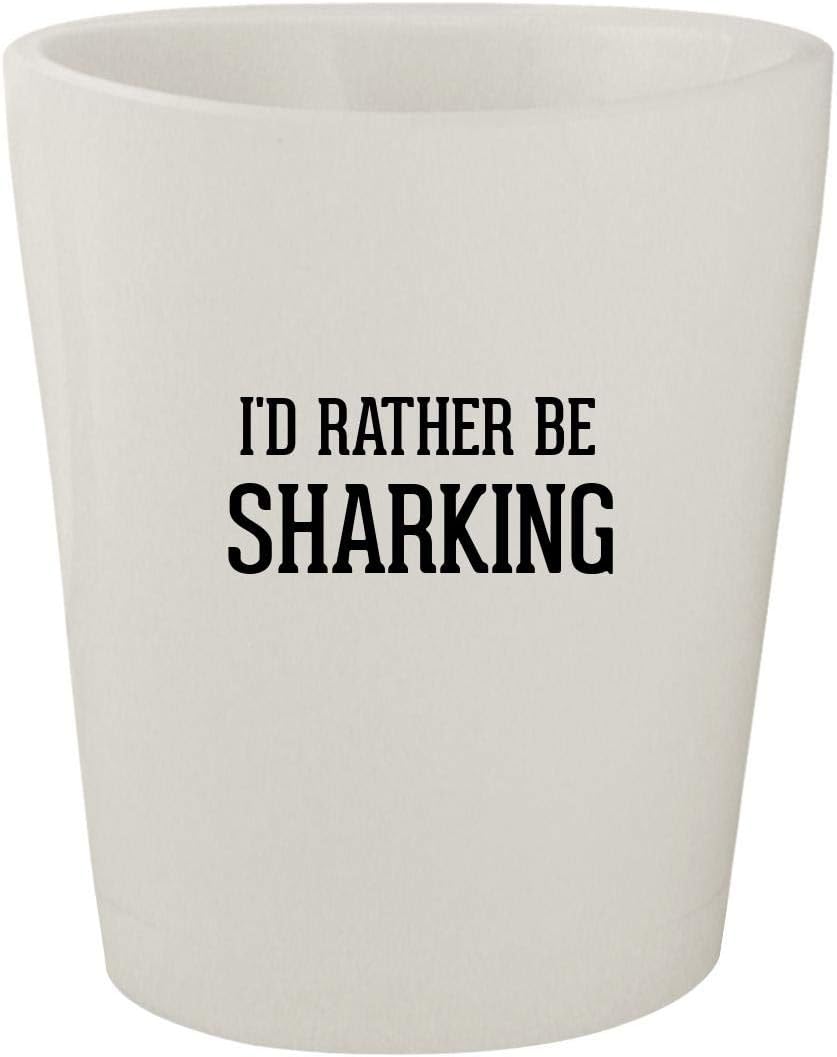 I'd Rather Be SHARKING - White Ceramic 1.5oz Shot Glass