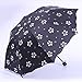 Inoutdoorkit CCU01 Travel Umbrella Parasol for Women Girl Kid Children Student, Magic Water Activated Color Change Flower, Portable Small Foldable Windproof Anti-UV for Beach Camping (Black)