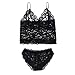 Lingerie Set,Haoricu 2017 Hot Sale! Women Strap Translucent Lace Tank Tops Briefs Underwear White (XL, Black)