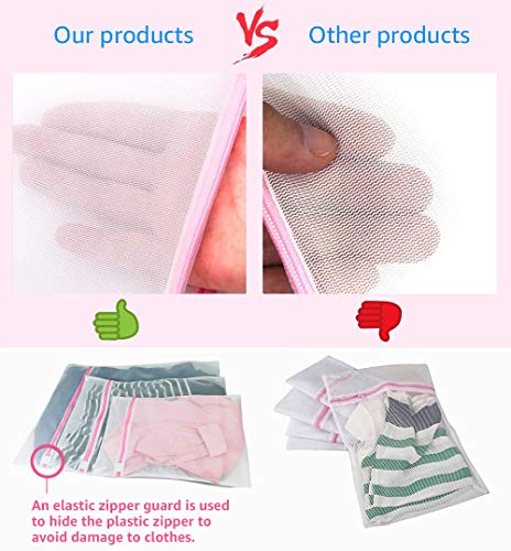 8Pcs Mesh Laundry Bag Travel Travel Storage Organize Bag, Clothing Washing Bags for Blouse, Hosiery, Stocking, Bra, Underwear, Lingerie - Thumbnail 4