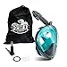 Outer Limits Full Face Snorkel Mask Adult - FullFace Snorkel Mask with Carrying Bag Included. Fog Free Panoramic Views with Easy Breathe Design and Longer Snorkel, GoPro Compatible Snorkel Gear