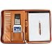 Arvada & Co PU Leather Portfolio Padfolio Zippered Professional Business Organizer with Calculator & Memo Note Pad - Brown (Brown)