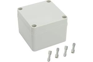 LeMotech IP67 Waterproof Junction Box ABS Plastic Project Box Dustproof Electrical Box Outdoor Enclosure for Electronics DIY Case Gray 3.9X 3.9X 3 inch (100x 100x 75 mm)